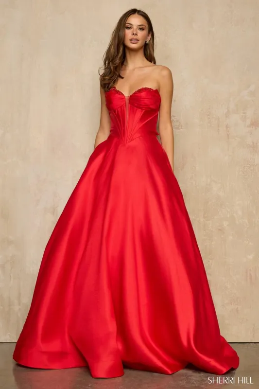 Sherri Hill Strapless Corset Ball Gown Dress 57704 sold by Terry costa