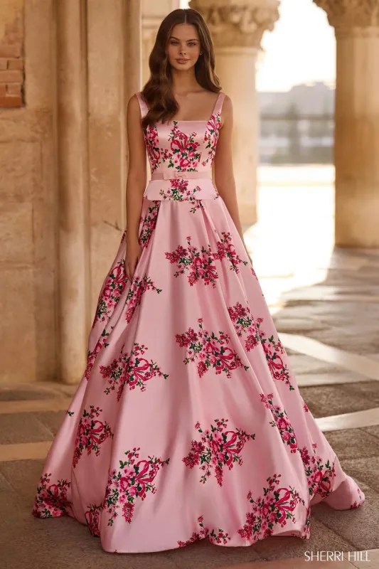 Sherri Hill Floral Print Ball Gown Dress 57481 made by Sherri Hill