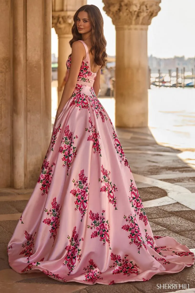 Sherri Hill Floral Print Ball Gown Dress 57481 sold by Terry costa product image thumbnail 2