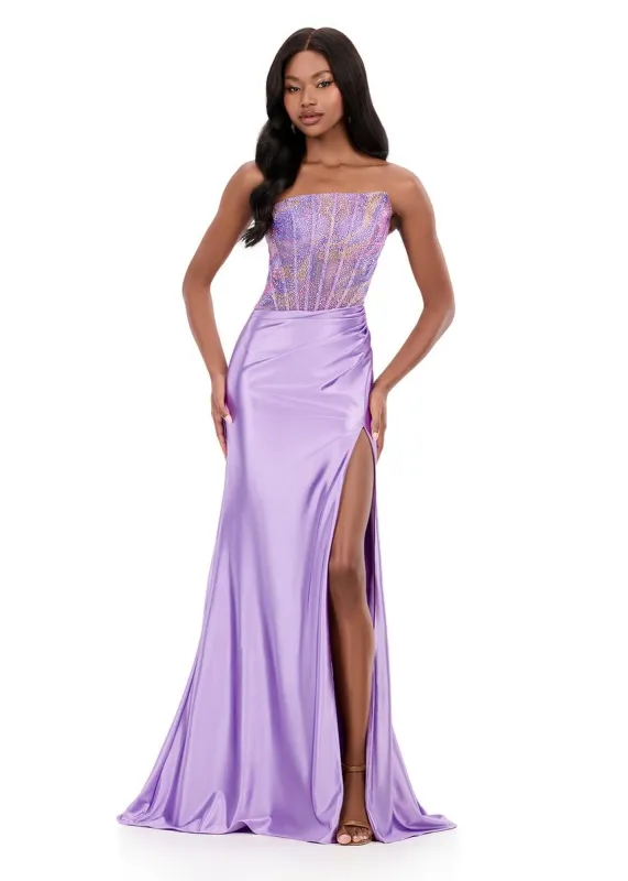 ASHLEYlauren Beaded Corset Prom Dress 12250 sold by Terry costa