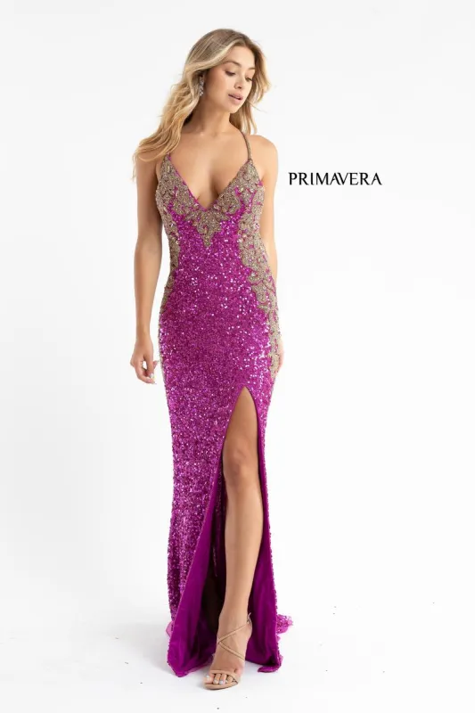 Primavera Couture Long Dress 3765 made by Primavera Couture