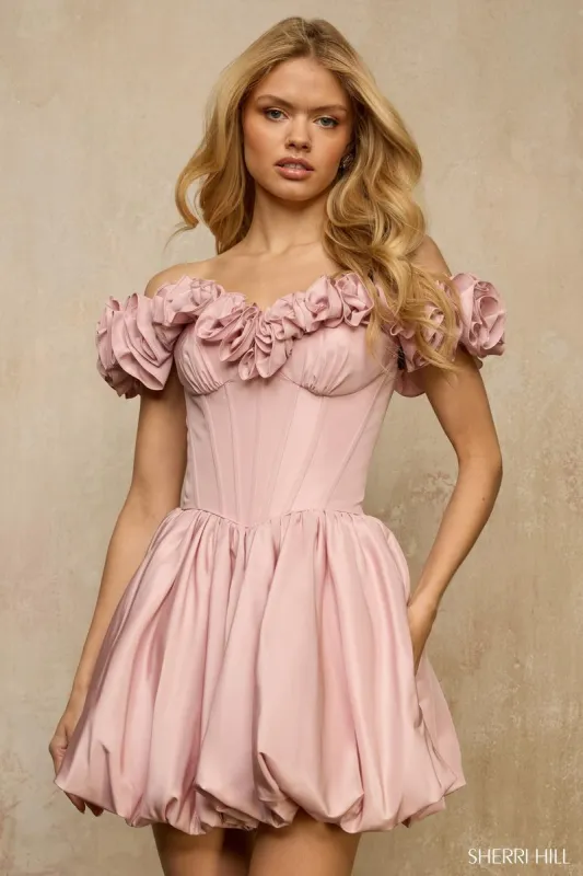 Sherri Hill Off Shoulder Taffeta HoCo Dress 57394 sold by Terry costa