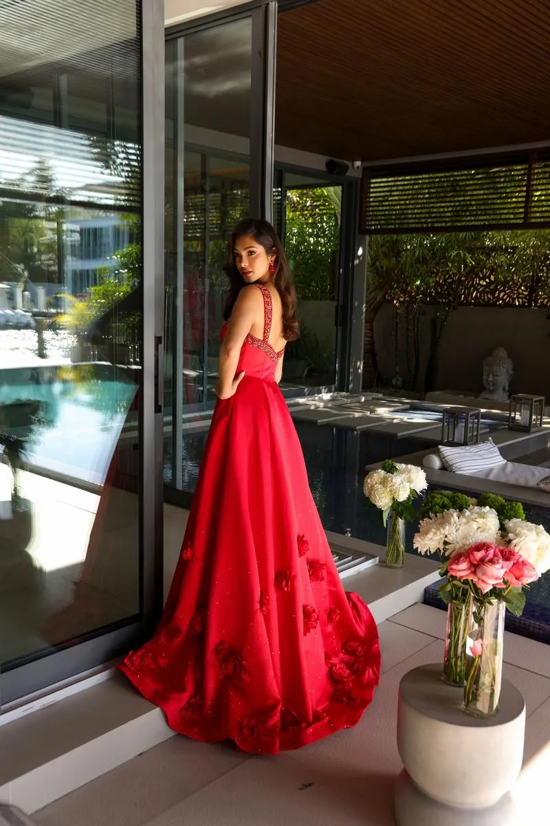 Ava Presley 3D Flower Applique Ballgown Prom Dress 29536 sold by Terry costa product image thumbnail 2