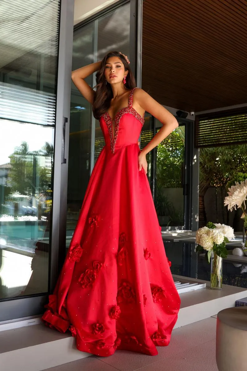 Ava Presley 3D Flower Applique Ballgown Prom Dress 29536 sold by Terry costa product image thumbnail 3