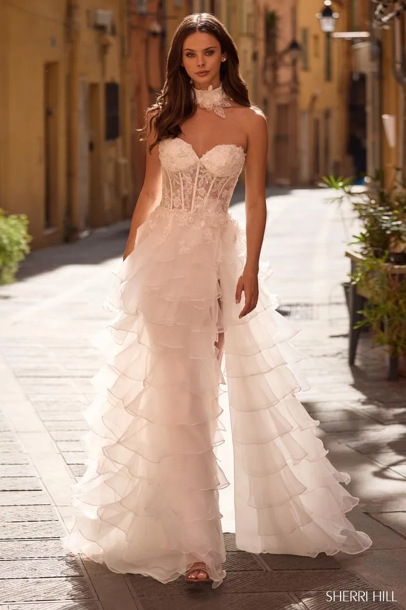 Sherri Hill Strapless Corset Ruffle Prom Dress 57156 sold by Terry costa product image thumbnail 4