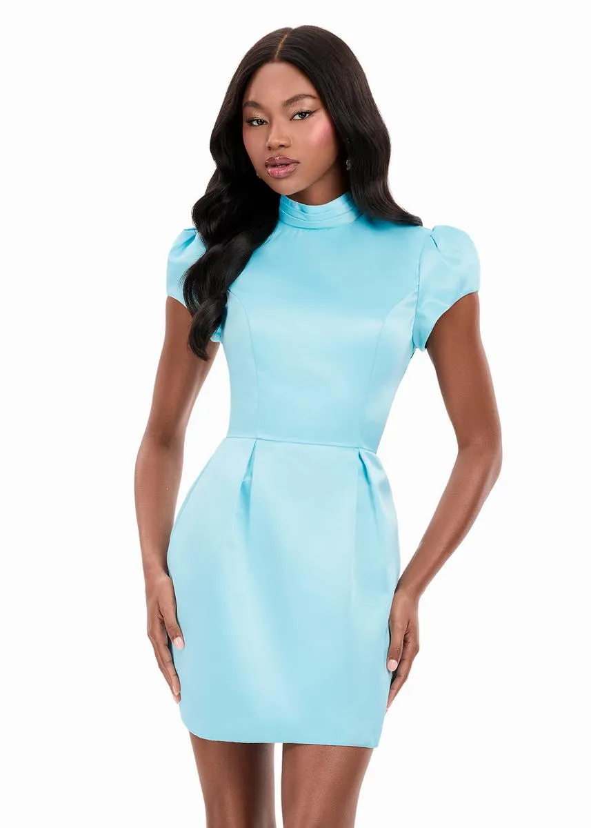 ASHLEYlauren High Neck Open Back Short Dress 4969 sold by Terry costa product image thumbnail 3