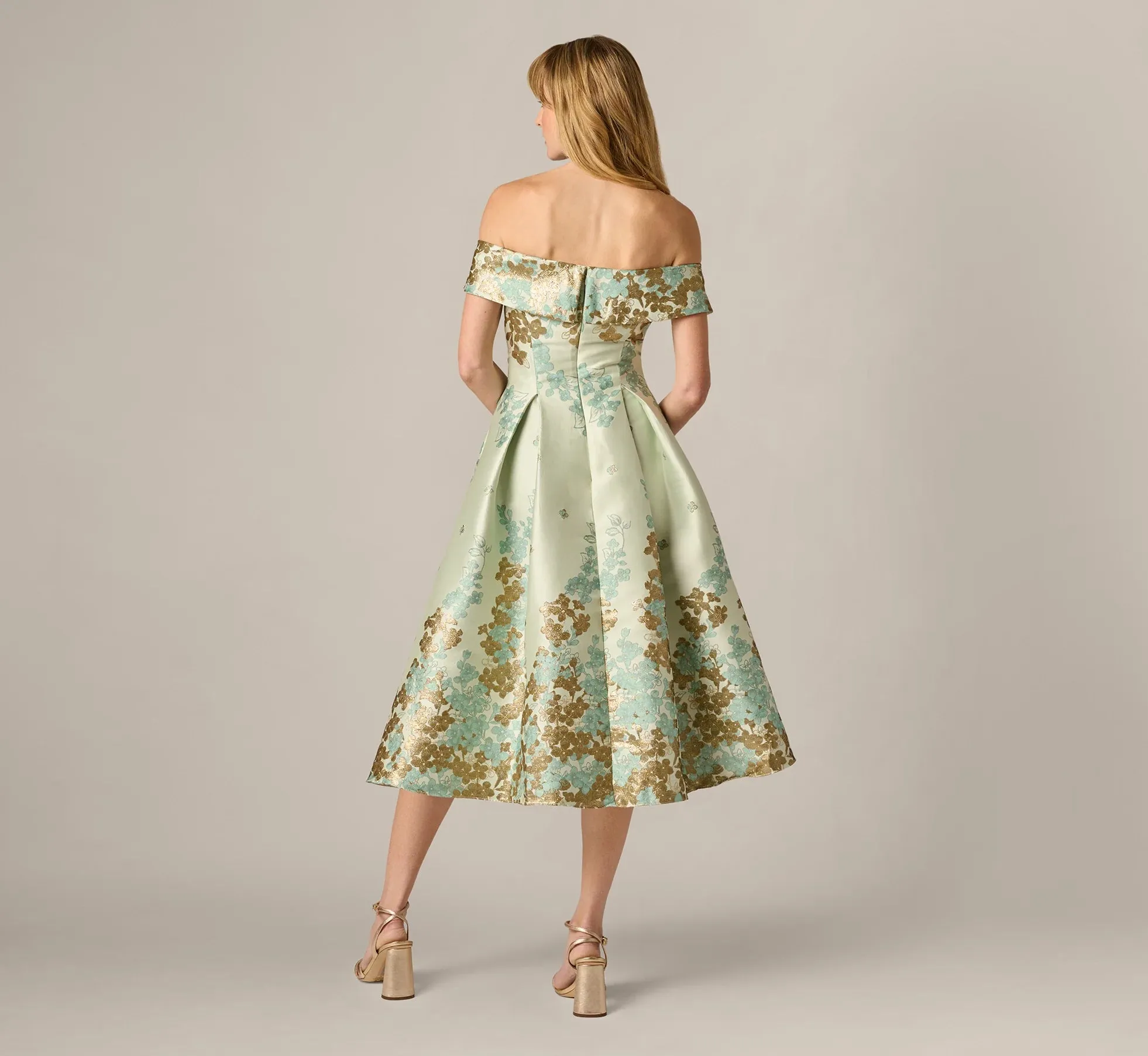 Adrianna Papell Floral Jacquard Dress AP1E211223 sold by Terry costa product image thumbnail 3