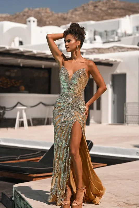 Portia and Scarlett Strapless Prom Dress PS26413C - B made by Terry costa