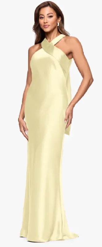 Xscape Evenings Halter Satin Evening Dress 6247X made by Xscape