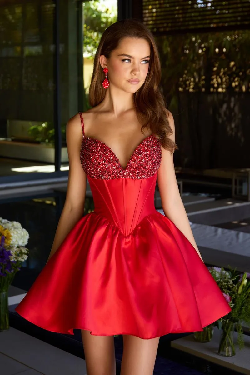 Ava Presley Corset Beaded Bodice Homecoming Dress 42380 sold by Terry costa product image thumbnail 5