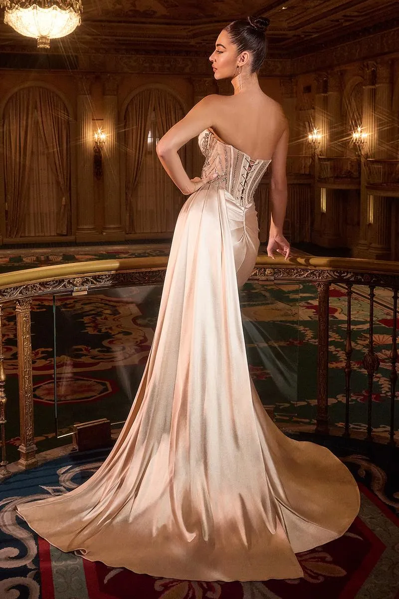 Ladivine Strapless Long Dress KV1131 sold by Terry costa product image thumbnail 2