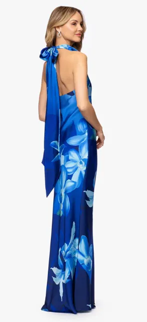 Betsy and Adam Long Halter Neck Dress A27897 sold by Terry costa product image thumbnail 5