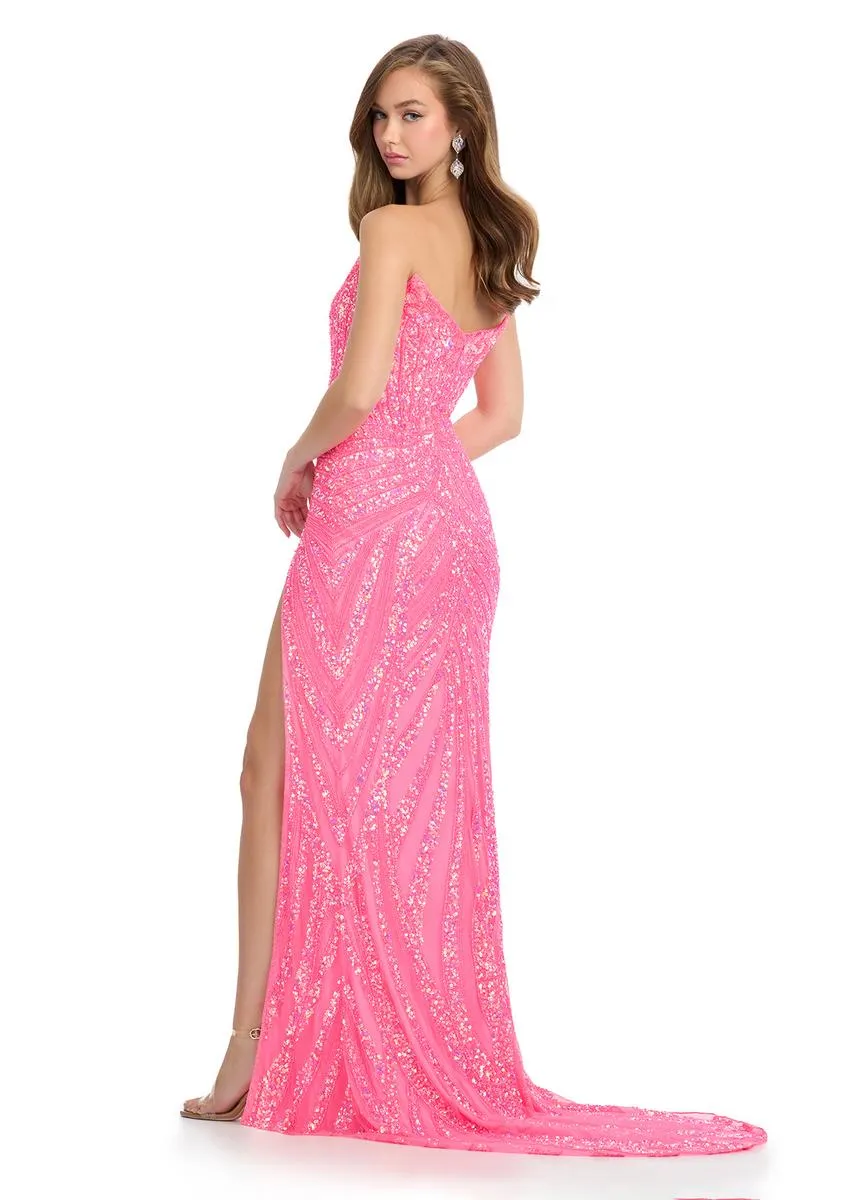 ASHLEYlauren Beaded Strapless Prom Dress 11236 - D sold by Terry costa product image thumbnail 3