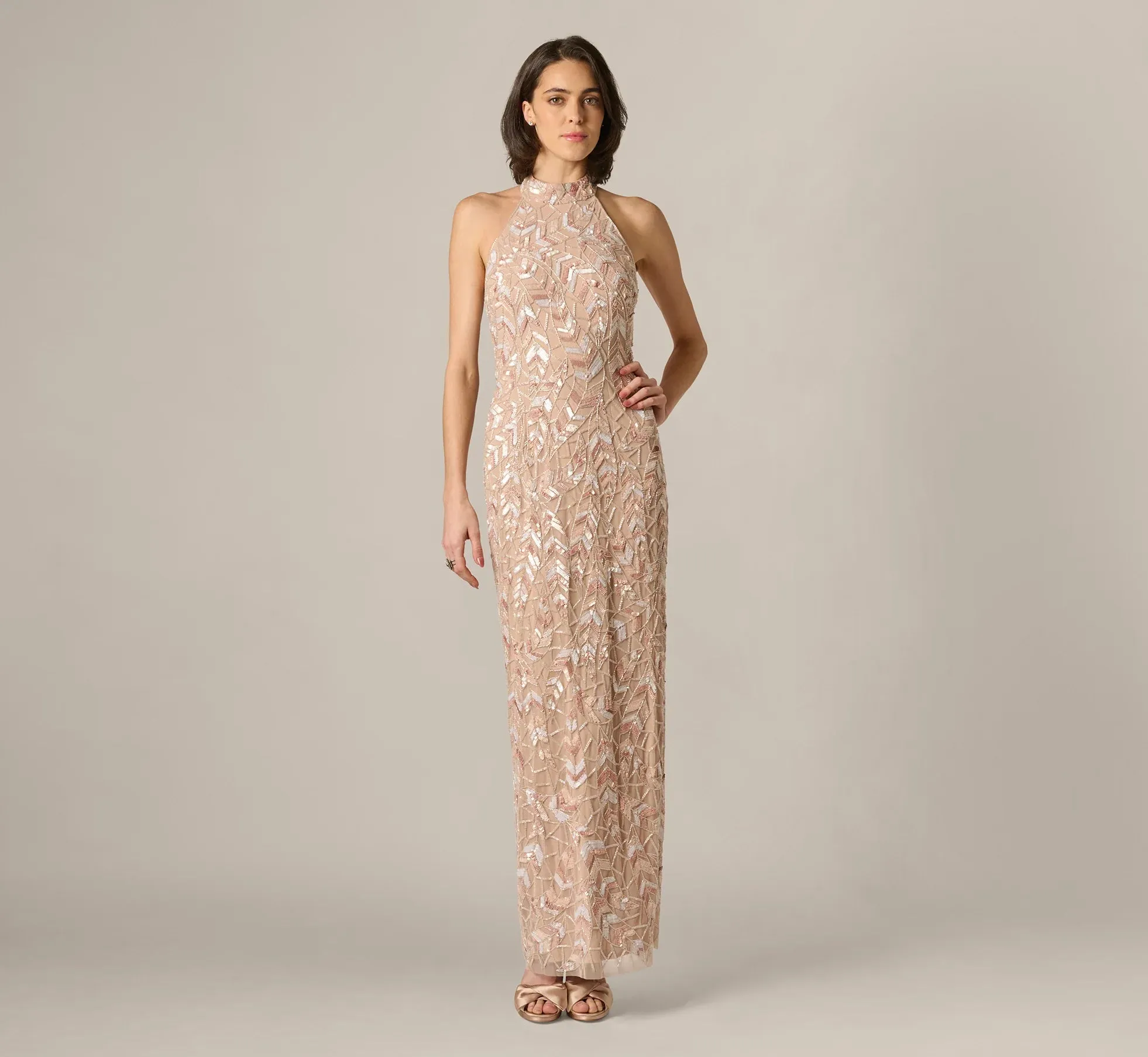 Aidan Mattox Dress Halter Dress MD1E209951 sold by Terry costa