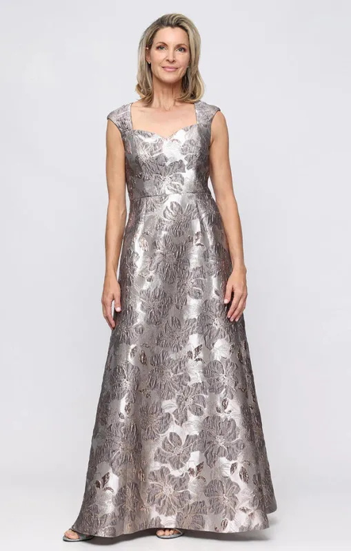 Alex Evening Jacquard Long Evening Dress 8181284 made by Alex Evenings