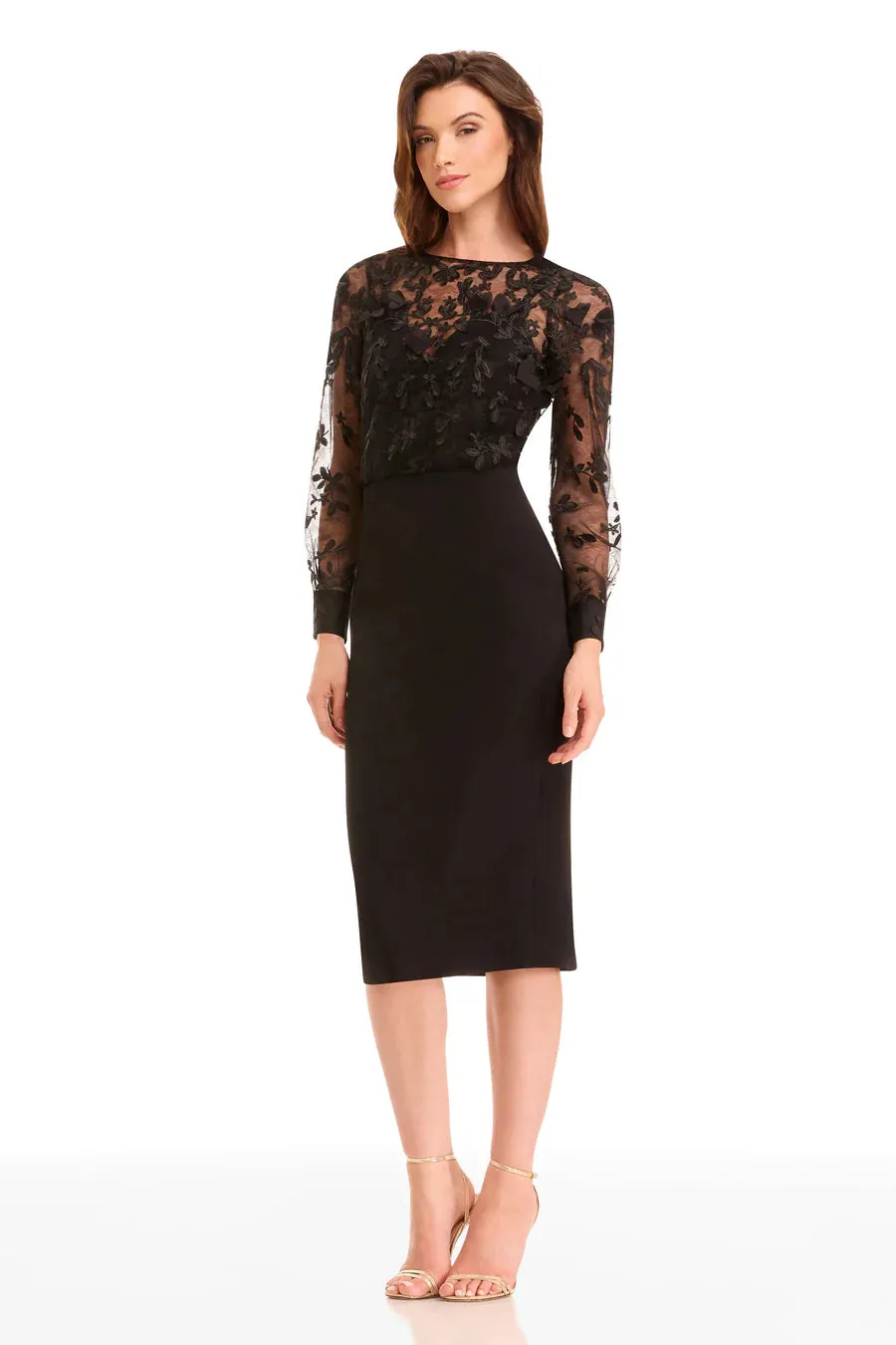 Dress The Population 3D Floral Midi Dress DDRH58 sold by Terry costa