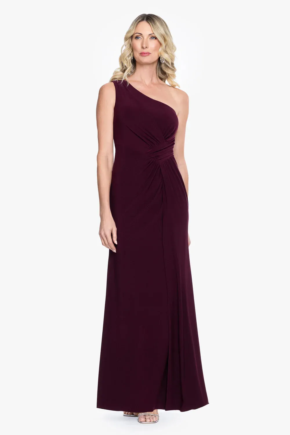 Betsy & Adam One Shoulder Long Evening Dress A28219 sold by Terry costa