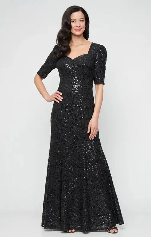 Alex Evening Sequin Lace Long Evening Dress 81122752 made by Alex Evenings