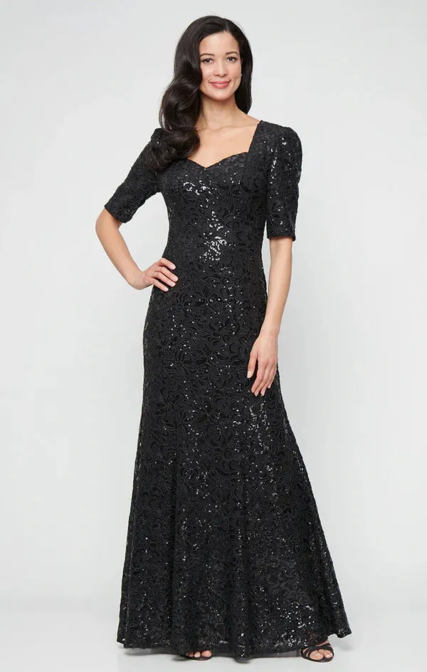 Alex Evening Sequin Lace Long Evening Dress 81122752 sold by Terry costa