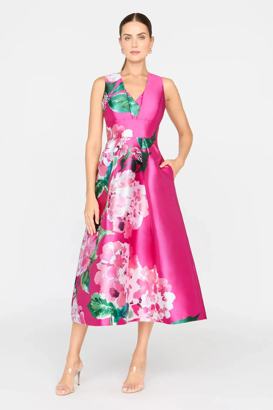 Kay Unger Mikado Tea Length Evening Dress 55115611 sold by Terry costa