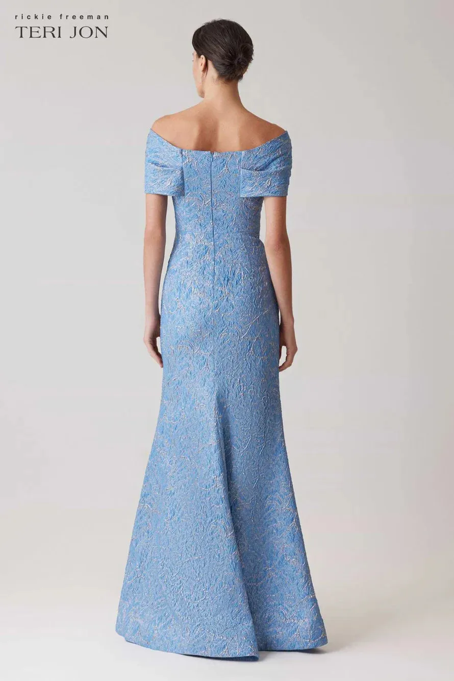 Teri Jon Off the Shoulder Long Evening Dress 259087 sold by Terry costa product image thumbnail 2