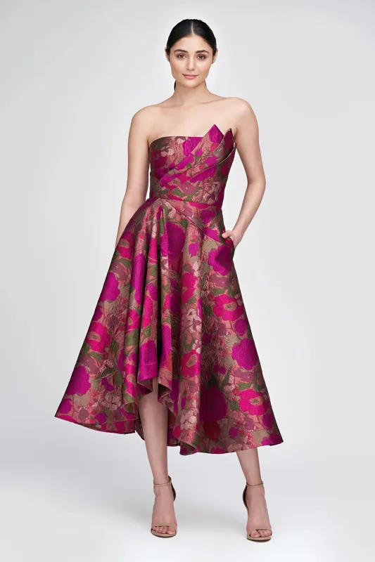 Theia Strapless Cocktail Floral Short Dress 88112270 made by Theia