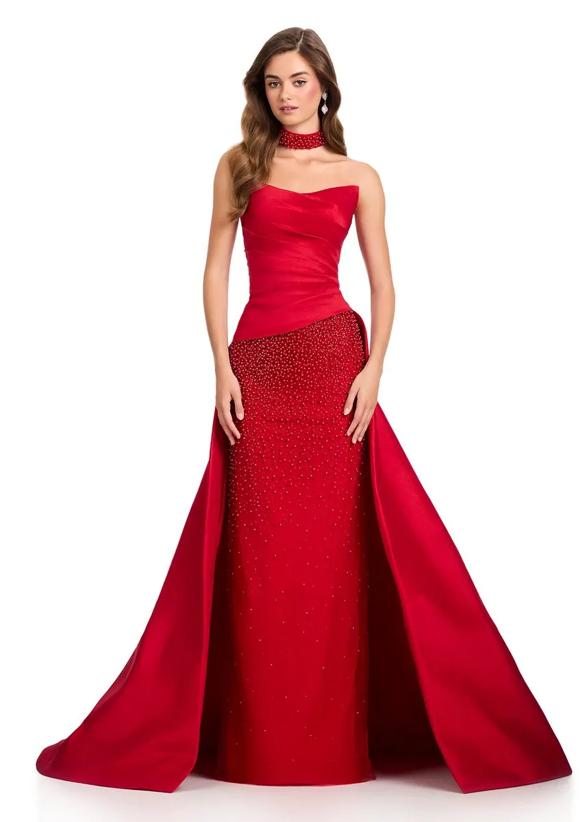 ASHLEYlauren Fitted Long Dress with Overskirt 12436 sold by Terry costa product image thumbnail 5