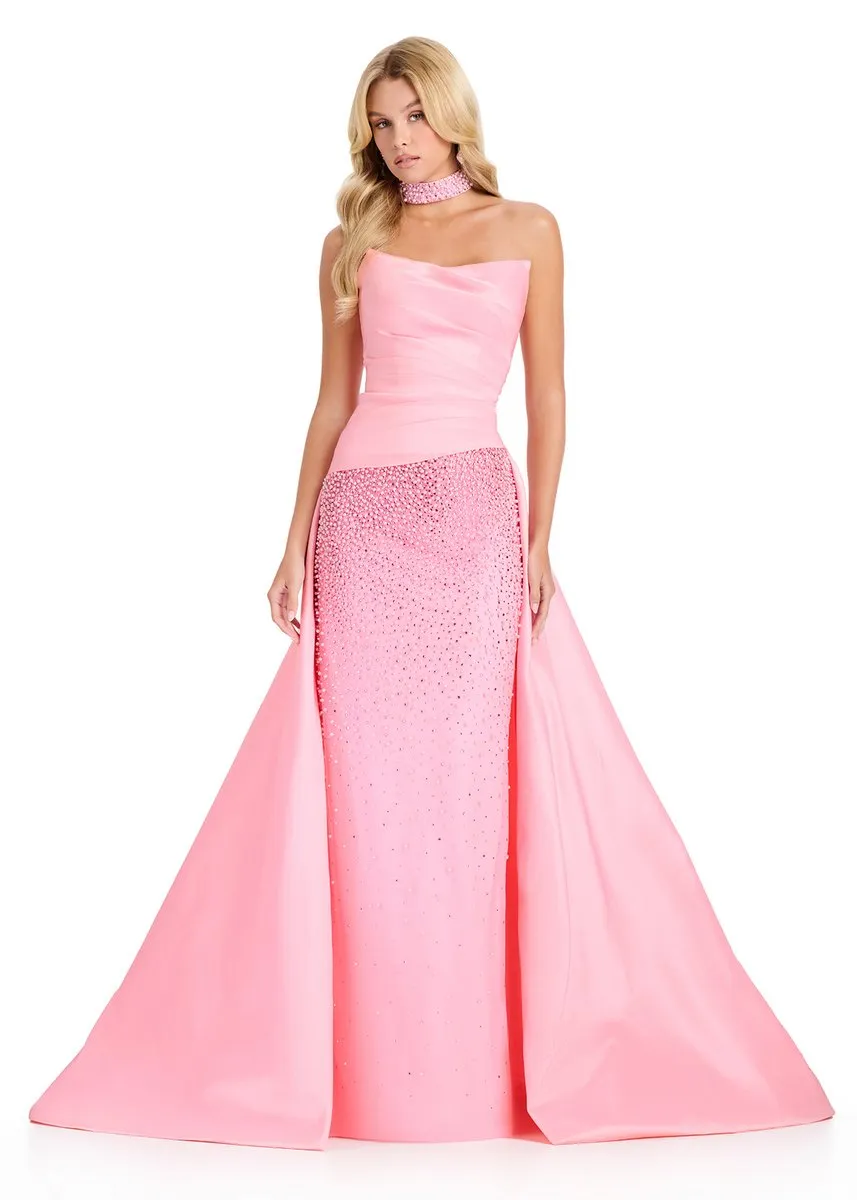 ASHLEYlauren Fitted Long Dress with Overskirt 12436 sold by Terry costa product image thumbnail 3