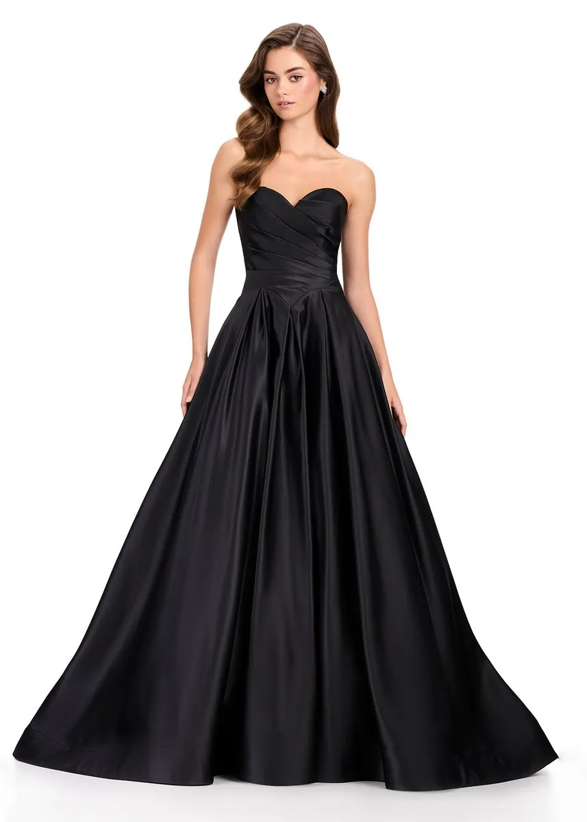 ASHLEYlauren Strapless Satin Ballgown 12394 sold by Terry costa product image thumbnail 3