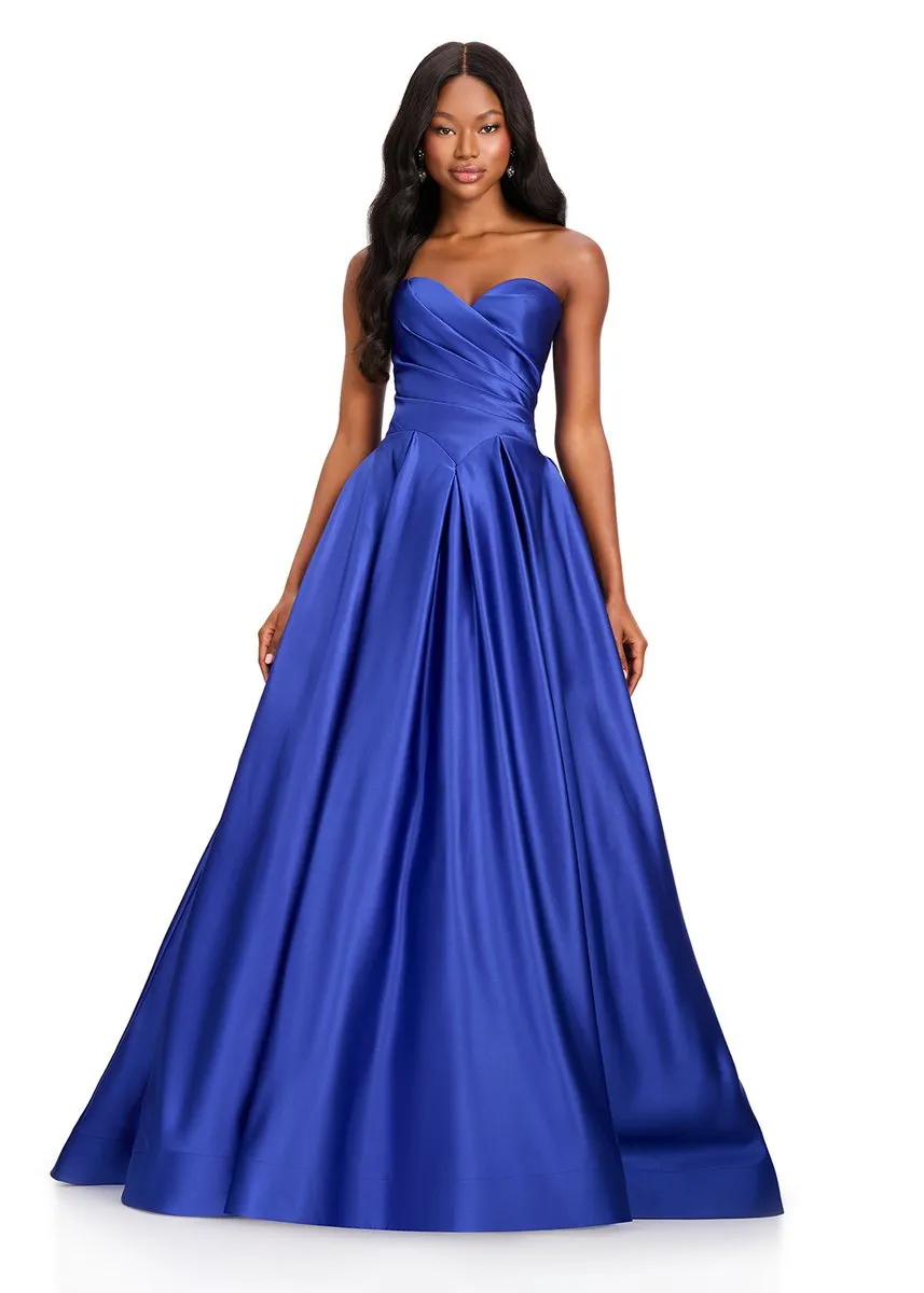 ASHLEYlauren Strapless Satin Ballgown 12394 sold by Terry costa product image thumbnail 5