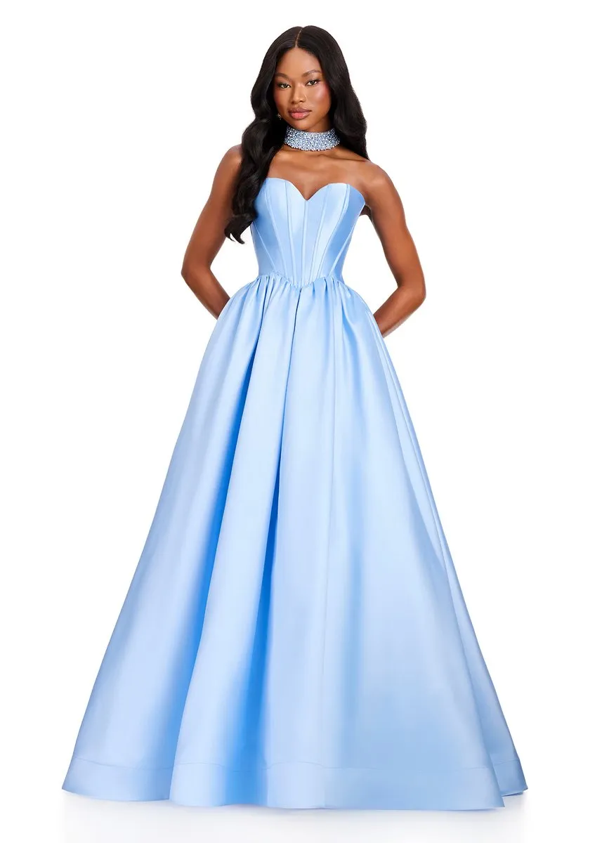 ASHLEYlauren Corset Satin Ballgown 12397 sold by Terry costa