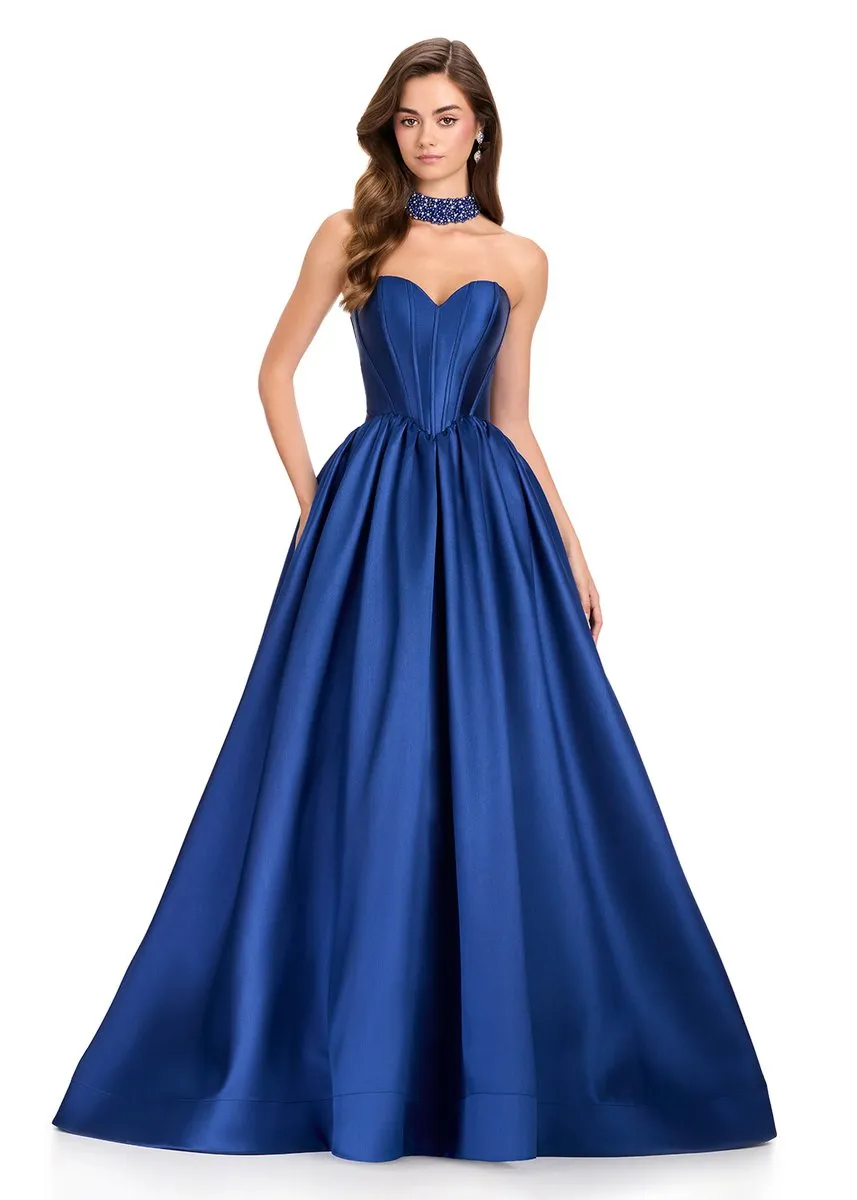 ASHLEYlauren Corset Satin Ballgown 12397 sold by Terry costa product image thumbnail 3