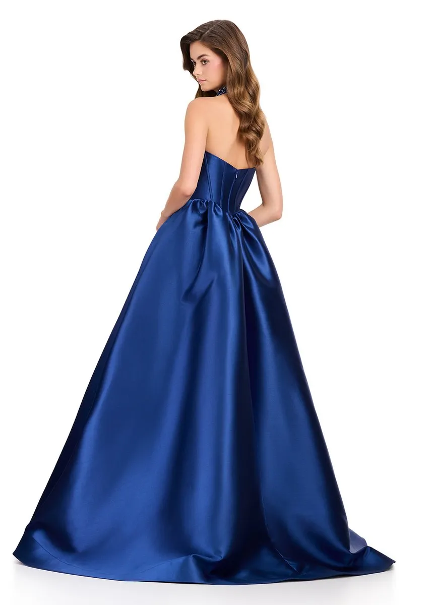 ASHLEYlauren Corset Satin Ballgown 12397 sold by Terry costa product image thumbnail 4