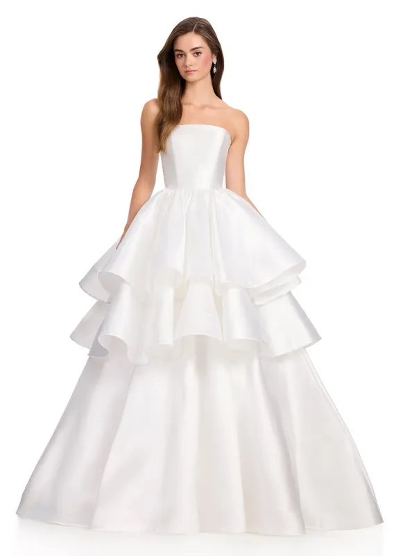 ASHLEYlauren Ruffle Mikado Ballgown 12400 made by ASHLEYlauren