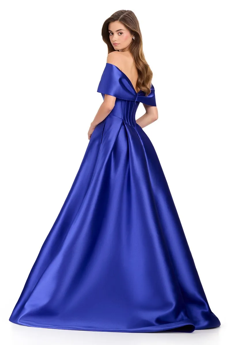 ASHLEYlauren Off-the-Shoulder Mikado Ballgown 12403 sold by Terry costa product image thumbnail 4