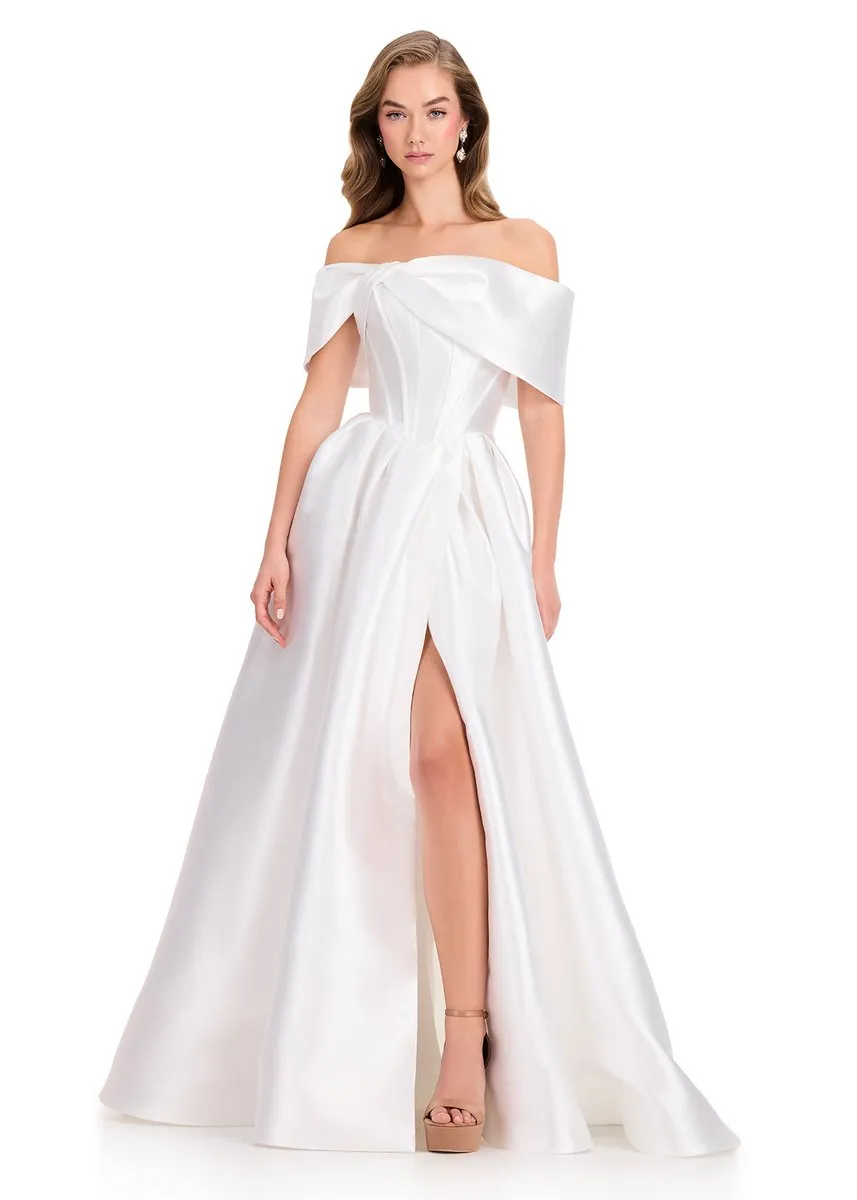 ASHLEYlauren Off-the-Shoulder Mikado Ballgown 12403 sold by Terry costa product image thumbnail 5
