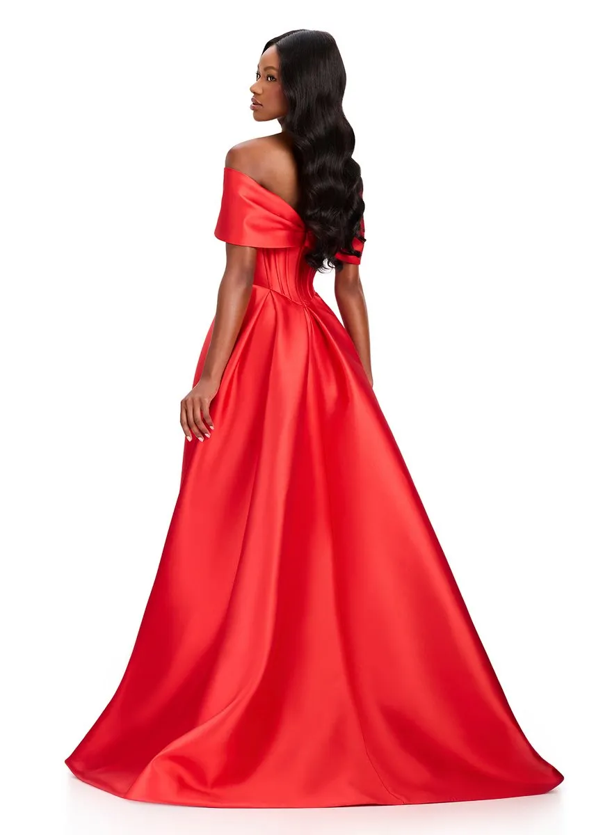 ASHLEYlauren Off-the-Shoulder Mikado Ballgown 12403 sold by Terry costa product image thumbnail 2