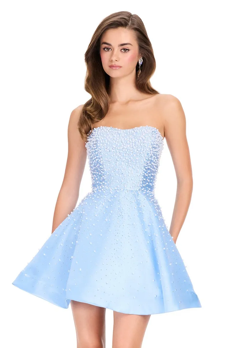 ASHLEYlauren A-Line Pearl Homecoming Dress 40043 sold by Terry costa product image thumbnail 5