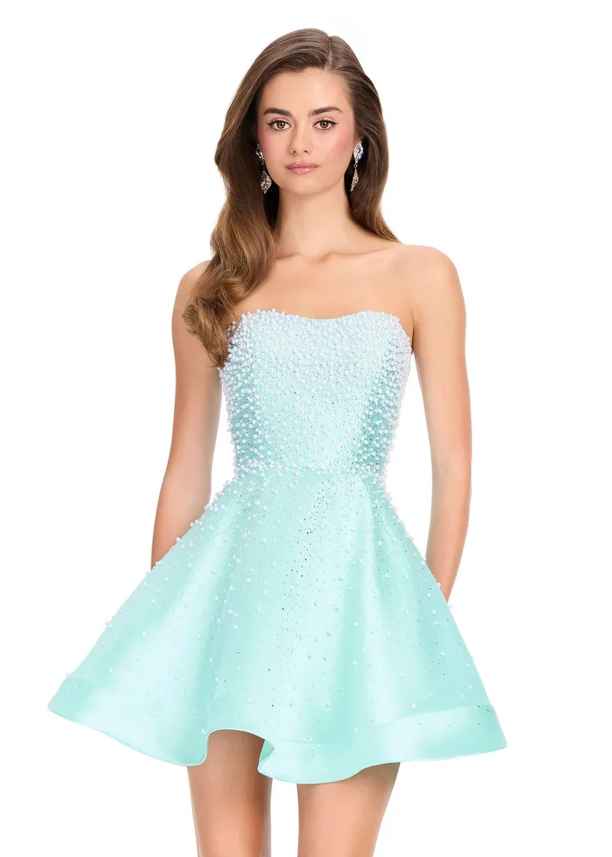 ASHLEYlauren A-Line Pearl Homecoming Dress 40043 sold by Terry costa product image thumbnail 3