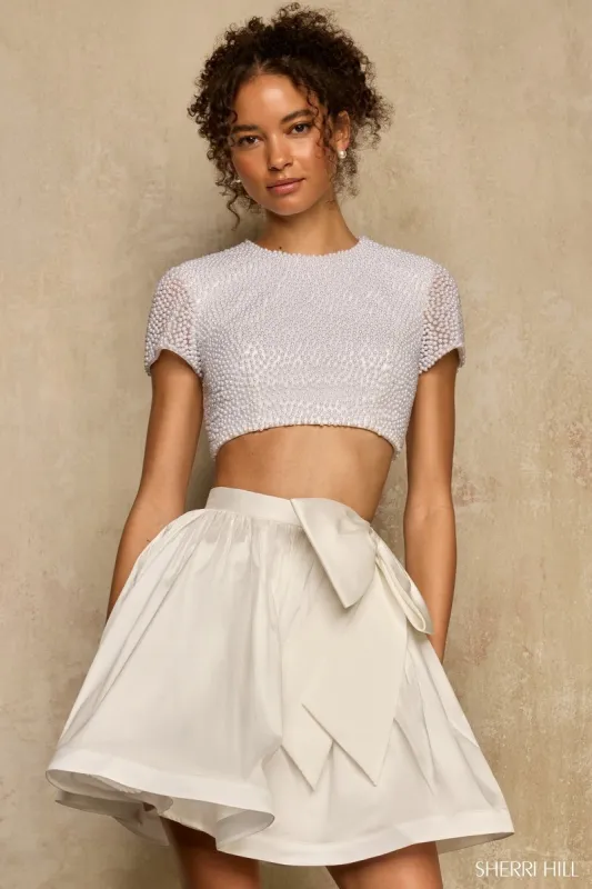Sherri Hill Two-Piece Pearl Homecoming Dress 58370 made by Sherri Hill