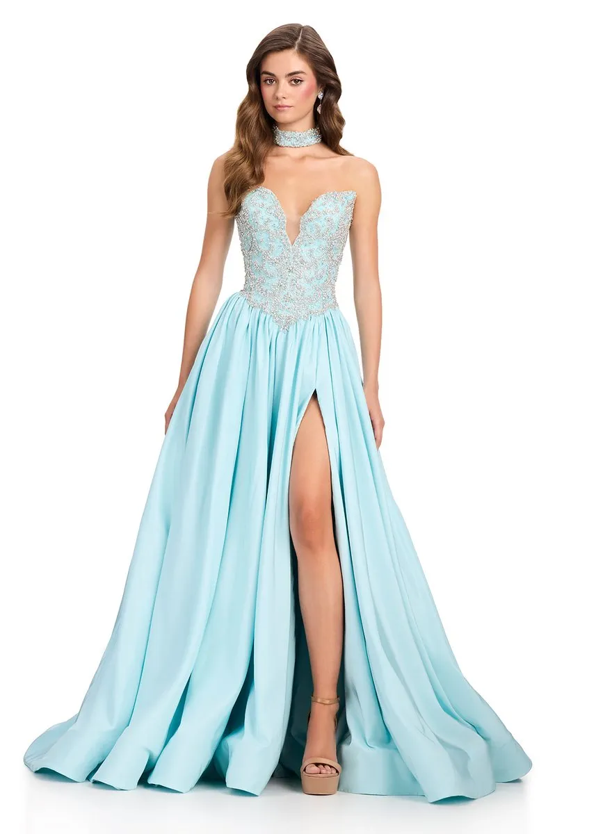 ASHLEYlauren Tafetta A-Line Beaded Bodice Dress 12425 sold by Terry costa product image thumbnail 5