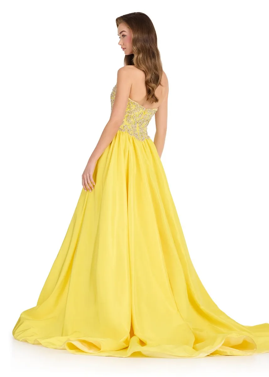 ASHLEYlauren Tafetta A-Line Beaded Bodice Dress 12425 sold by Terry costa product image thumbnail 4