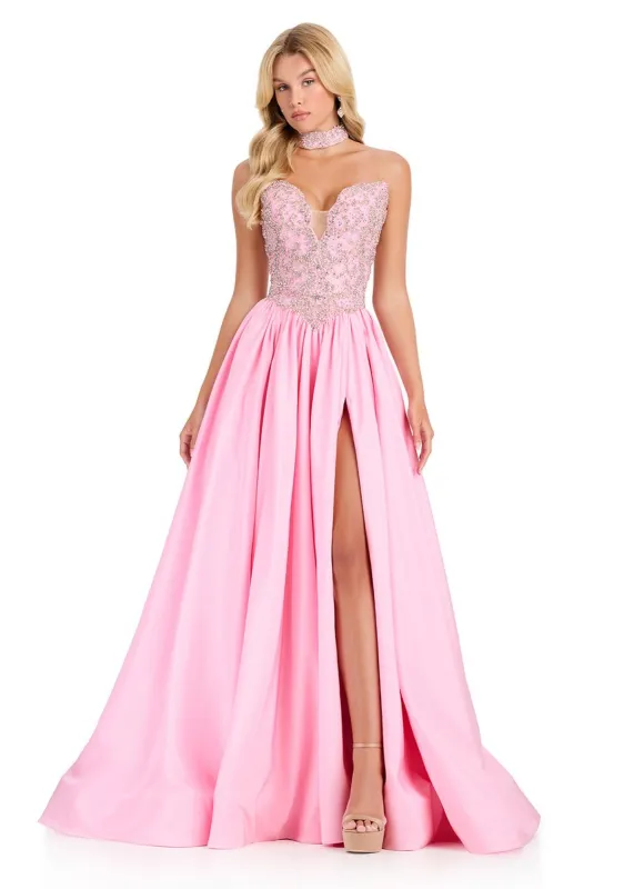 ASHLEYlauren Tafetta A-Line Beaded Bodice Dress 12425 made by ASHLEYlauren