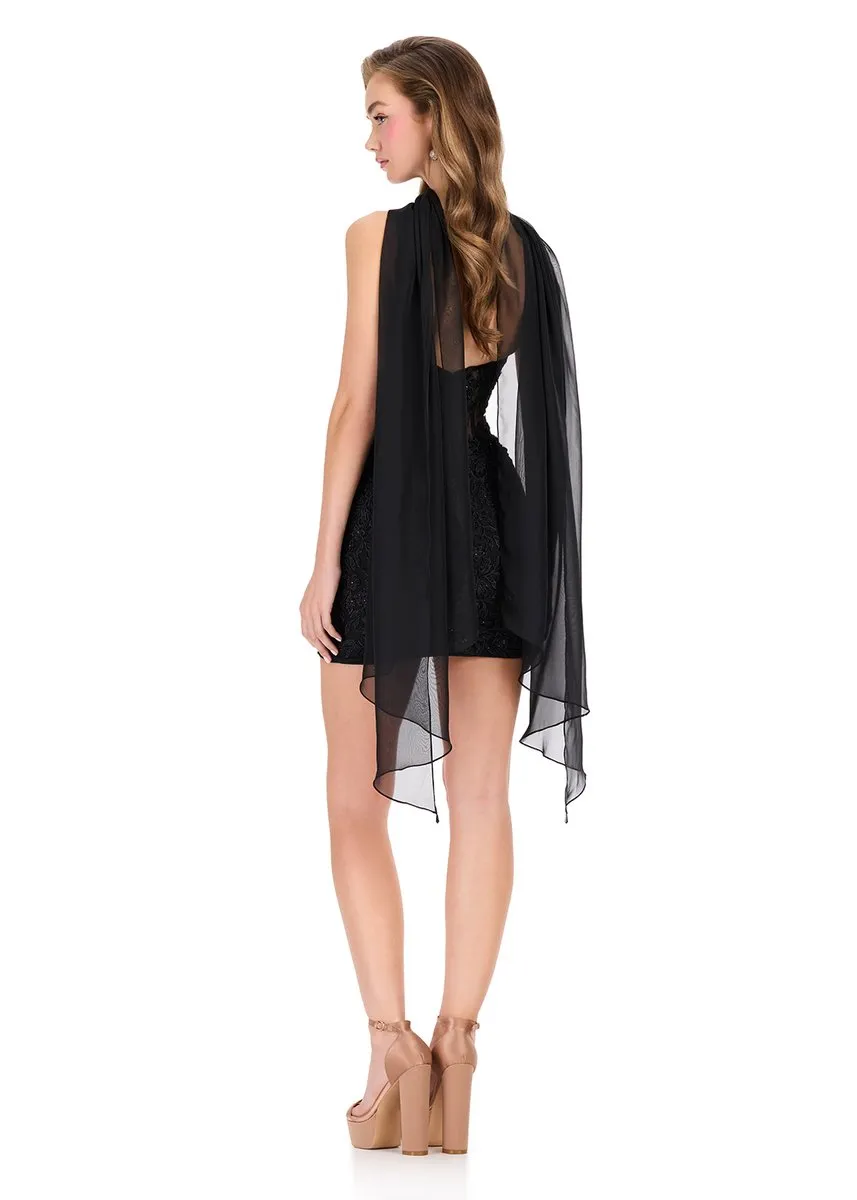 ASHLEYlauren Fitted Lace Homecoming Dress 40060 sold by Terry costa product image thumbnail 4