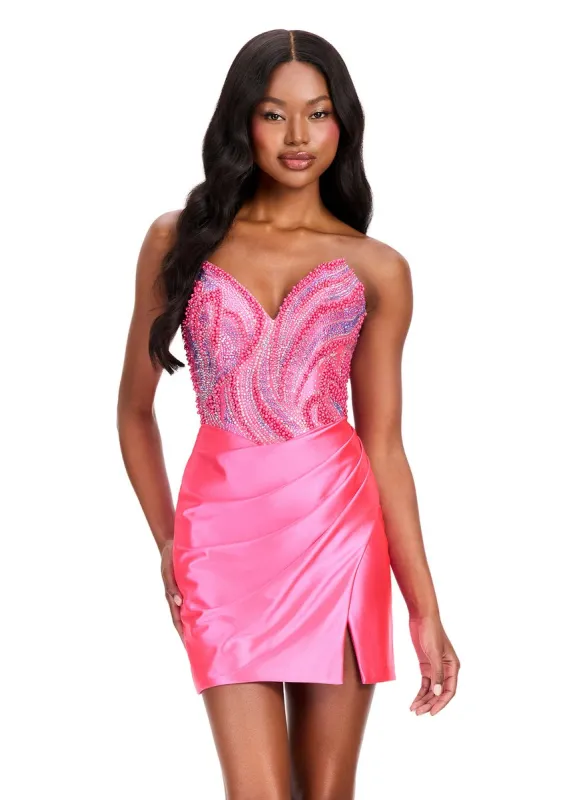 ASHLEYlauren Strapless Fitted Homecoming Dress 40080 made by ASHLEYlauren