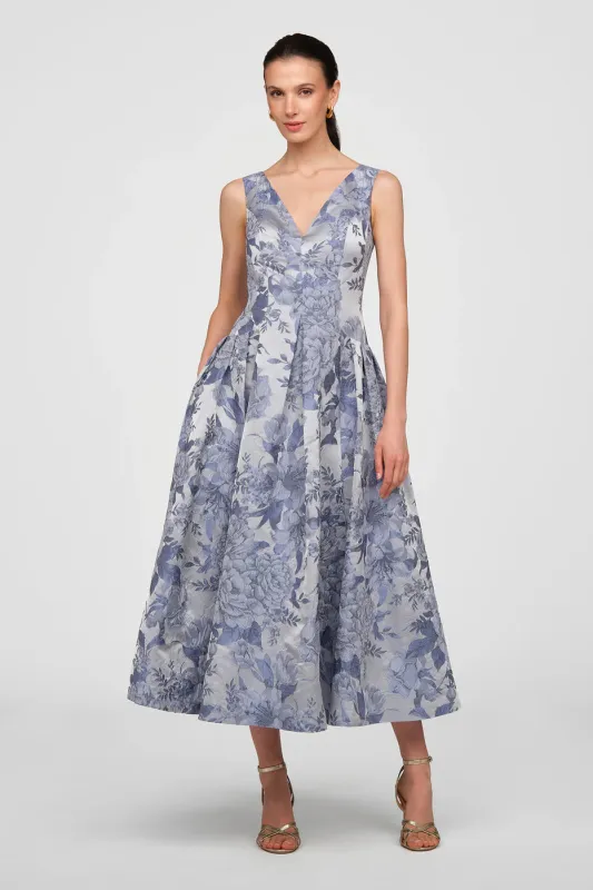 Kay Unger V-Neck Tea Length Dress 55116340 made by Kay Unger