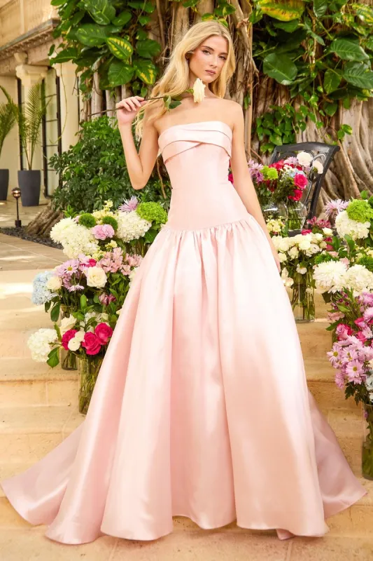 Ava Presley Strapless Drop Waist Ballgown Prom Dress 47374 made by Terry costa