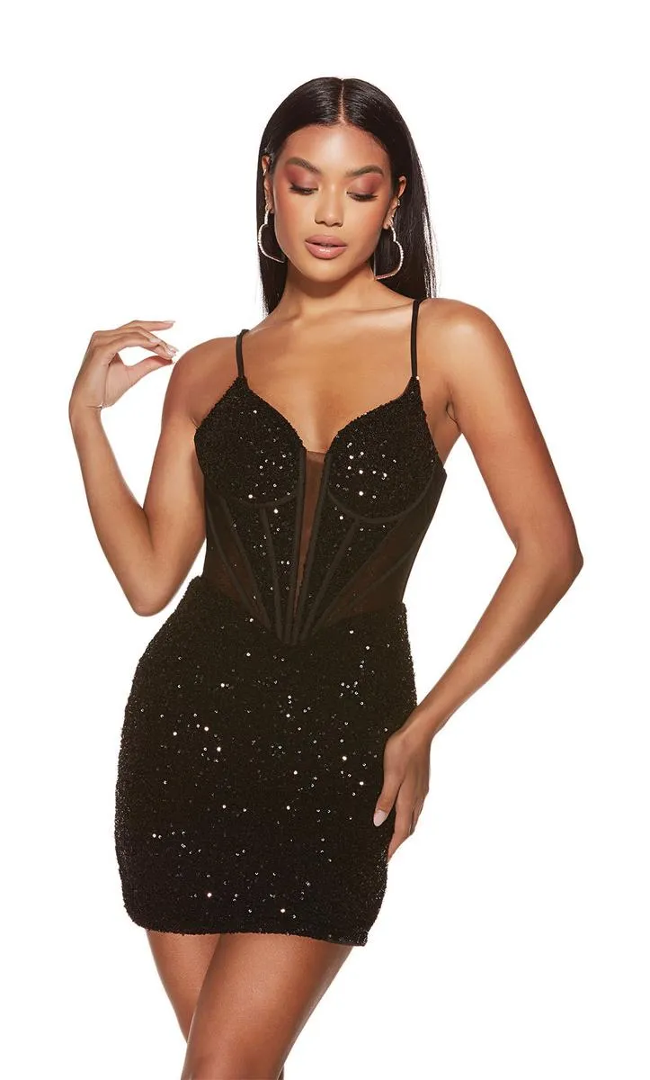 Alyce Paris Illusion Cut Out HoCo Dress 4910 sold by Terry costa product image thumbnail 3