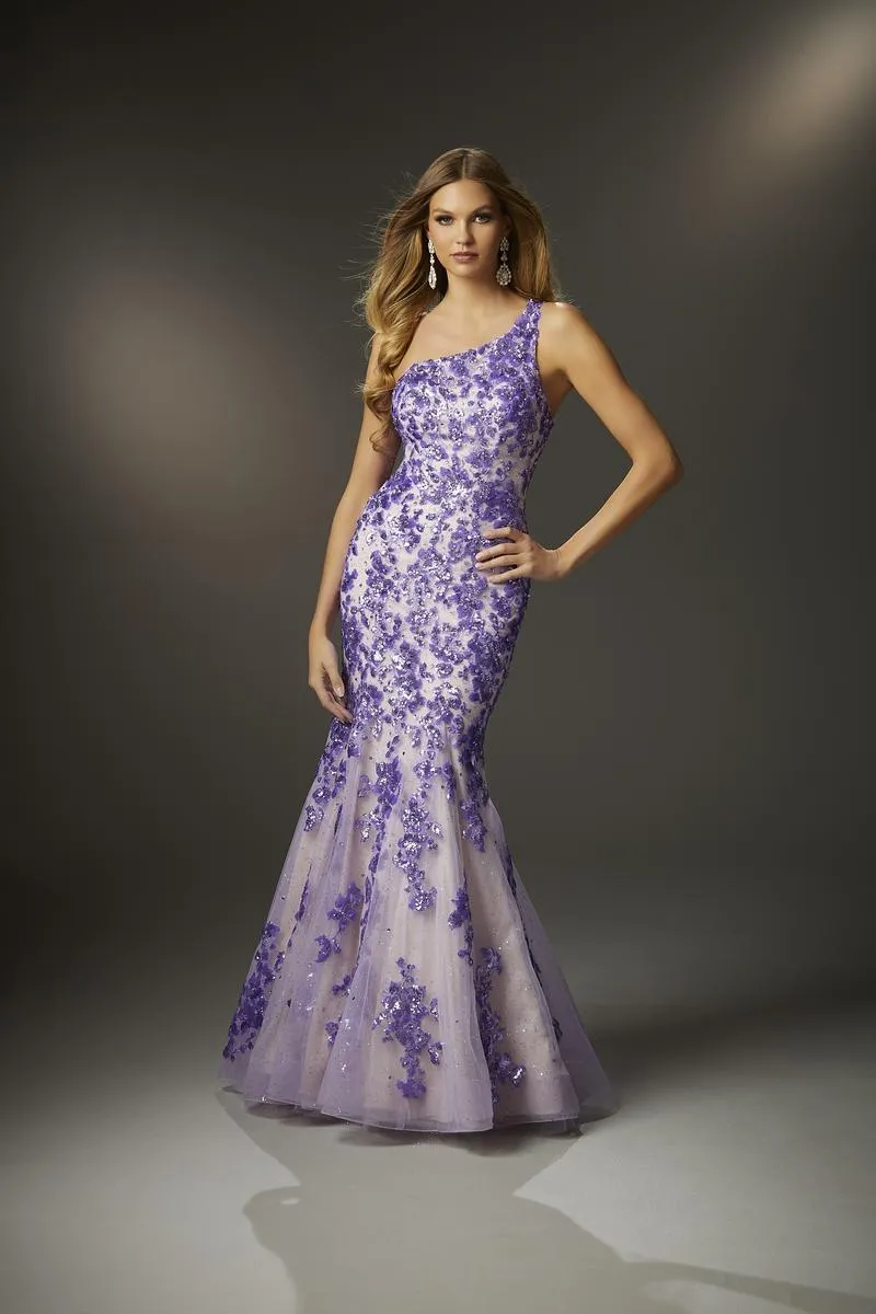 Morilee One Shoulder Long Prom Dress 48025 sold by Terry costa product image thumbnail 3