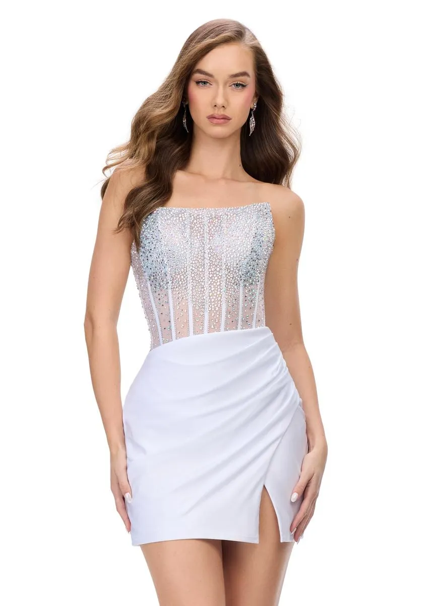 ASHLEYlauren Illusion Corset Homecoming Dress 4686 sold by Terry costa product image thumbnail 5